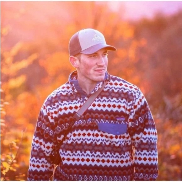 Patagonia Synchilla Snap-T Fleece Pullover Medium Cliff Underwater Aztec Blue - Picture 3 of 13